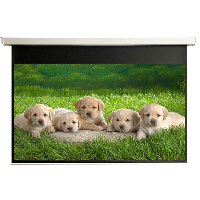 定做130寸16:9电动遥控玻纤幕布 含安装