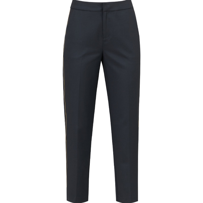 娅丽达女裤秋2019新款黑色西装裤女直筒宽松职业烟管裤九分裤I1802A