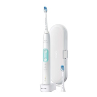 飞利浦(PHILIPS)电动牙刷HX6857 成人充电式声波震动牙刷 力度感应 洁齿护龈 自带牙刷盒