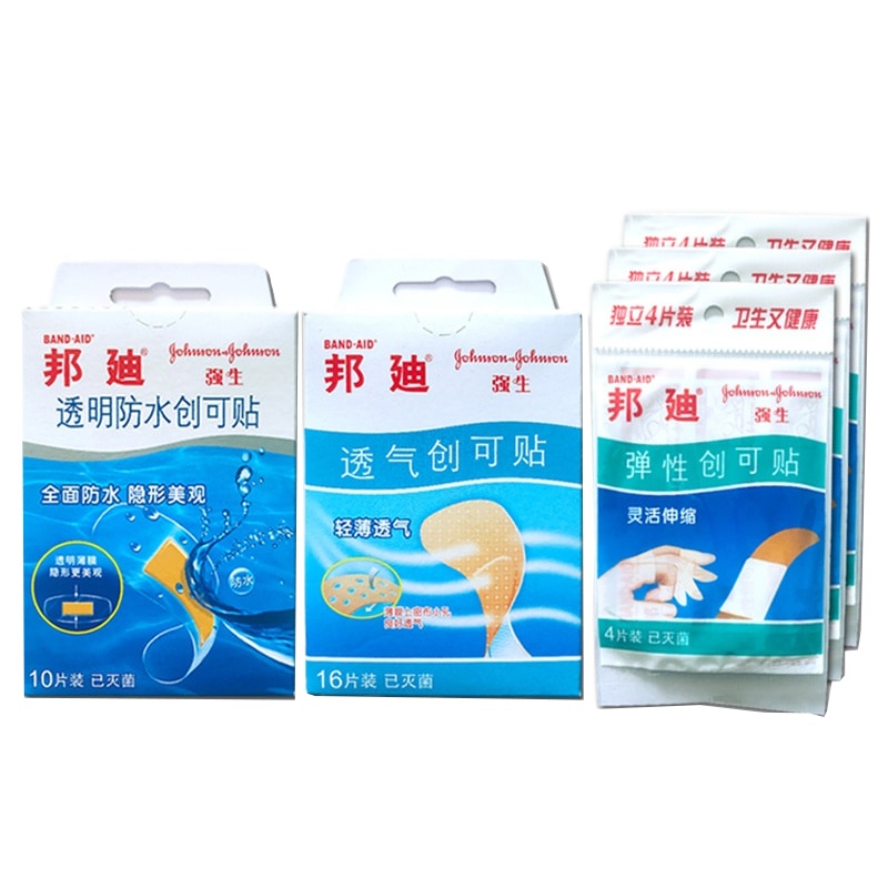 邦迪BAND-AID创可贴38片组合装 (轻薄透气16片+透明防水10片+弹性12片) 创口贴(器械)