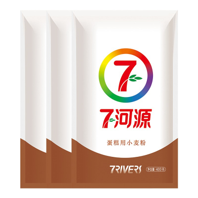 七河源 蛋糕用小麦粉400g*3 低筋面粉 烘焙粉