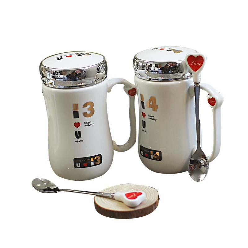 瓷物语创意个性马克杯 陶瓷杯子随手杯情侣杯牛奶杯办公水杯带盖