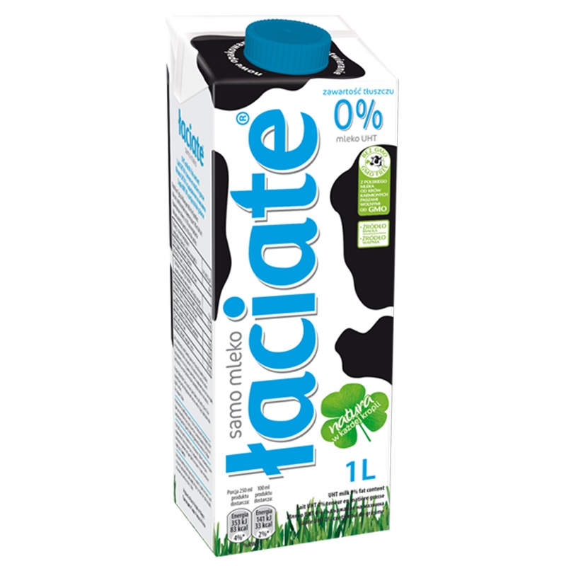 LACIATE 脱脂纯牛奶 0脂肪 1L*12 波兰进口 脱脂不胖 学生牛奶