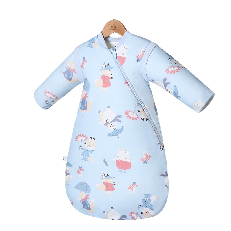 欧孕儿童睡袋秋冬恒温四季通用款加厚一体宝宝防踢被婴儿被子