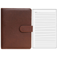 得力(deli)皮面笔记本 记事活页本 基础款商务办公工作笔记本子配活页内芯 3151-A5大号活页本 颜色随机