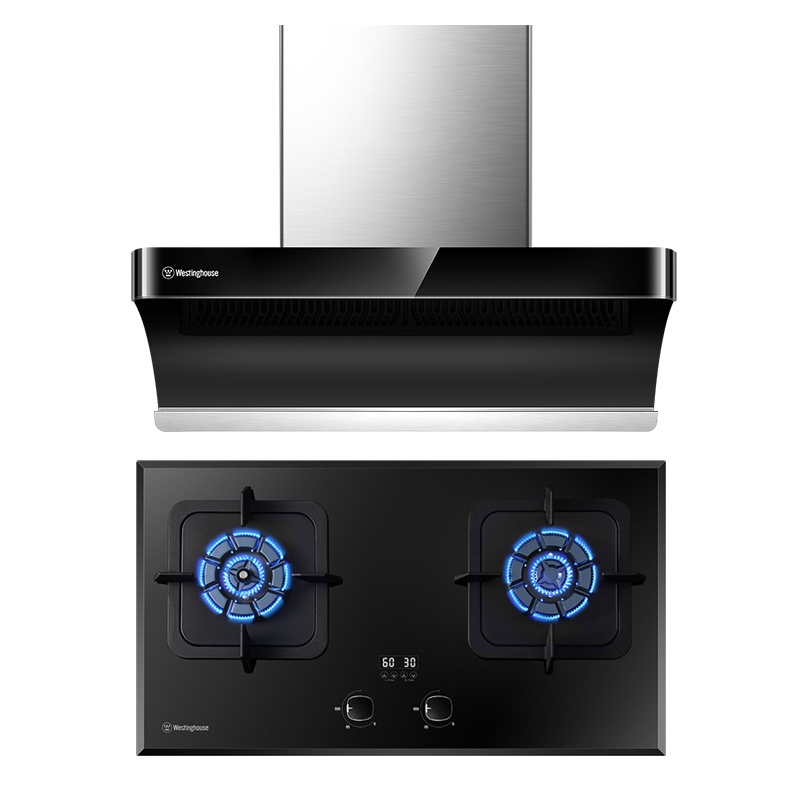 西屋(Westinghouse)烟灶套装CXW-300-CA01+JZT-ZB01 侧吸式吸油烟机燃气灶22立方 液化气