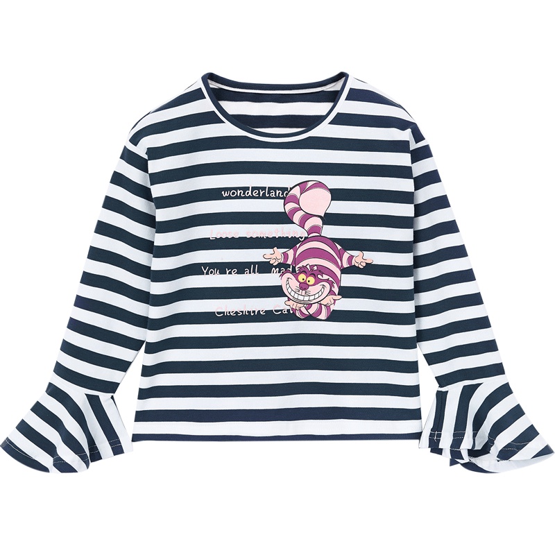 minipeace太平鸟童装女童打底衫可爱小老虎儿童长袖喇叭袖T恤春秋