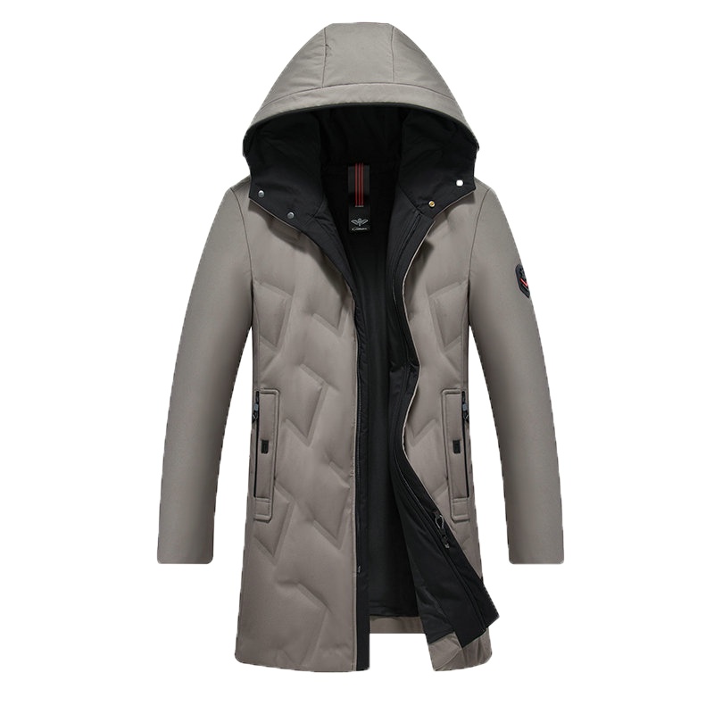 冰洁 男士2020羽绒服男加厚中长款连帽帅气外套冬季款新商务保暖防寒服