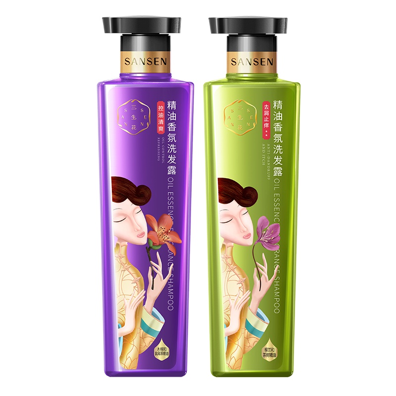 百雀羚三生花洗发水精油香氛控油清爽800ml+去屑止痒800ml洗发露去屑控油清爽男女通用