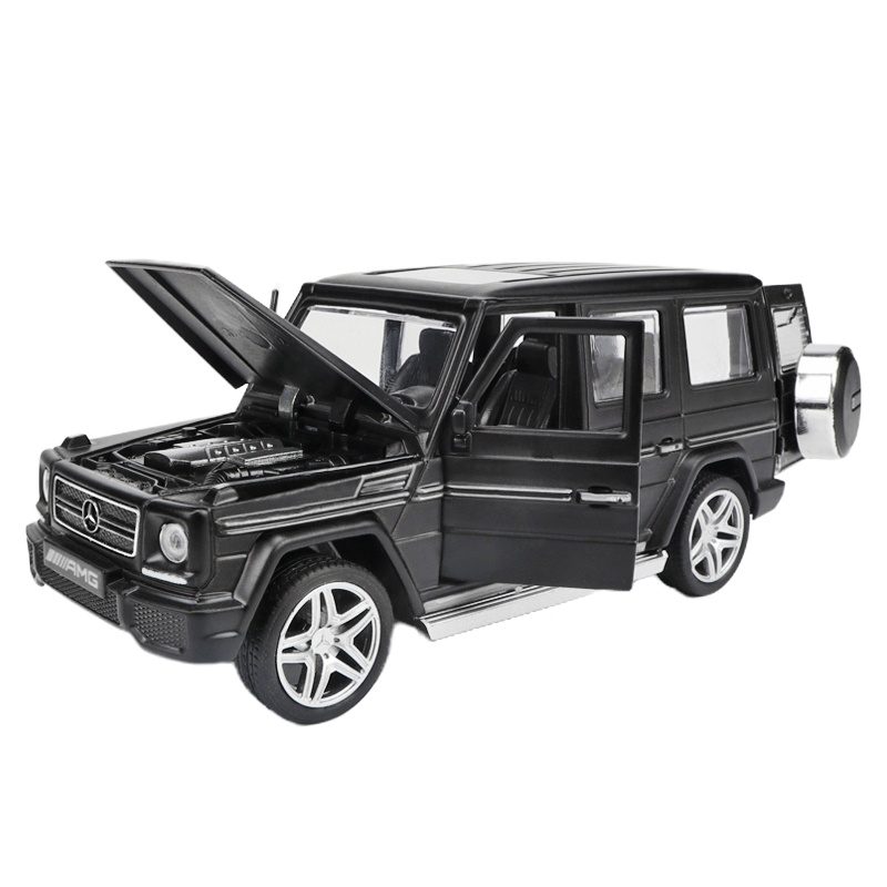 奔驰大g汽车模型仿真摆件合金玩具车儿童玩具车模型男孩G63越野车 G65磨砂黑散装【尺寸：15.5×6×6cm】