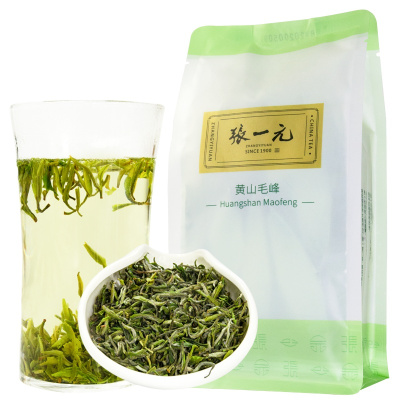 张一元茶叶 经典系列黄山毛峰袋装茶56g(14包) 草绿色