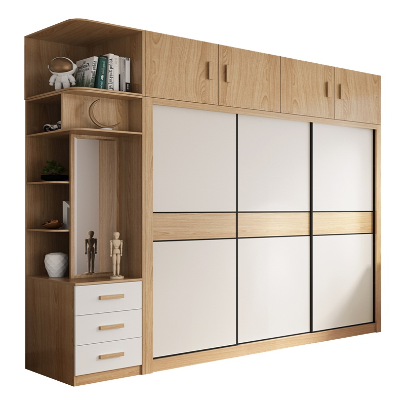 符象衣柜推拉门现代简约卧室家用组装衣橱北欧女生主卧滑移门整体柜子