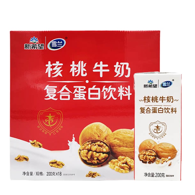 ZHMD新希望(雪兰)苗条砖核桃牛奶复合蛋白饮料200g*18