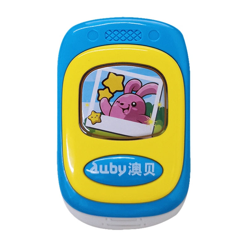 澳贝滑盖音乐手机463415儿童玩具手机女仿真男孩宝宝益智婴儿0-1岁模型电话遥控器2岁
