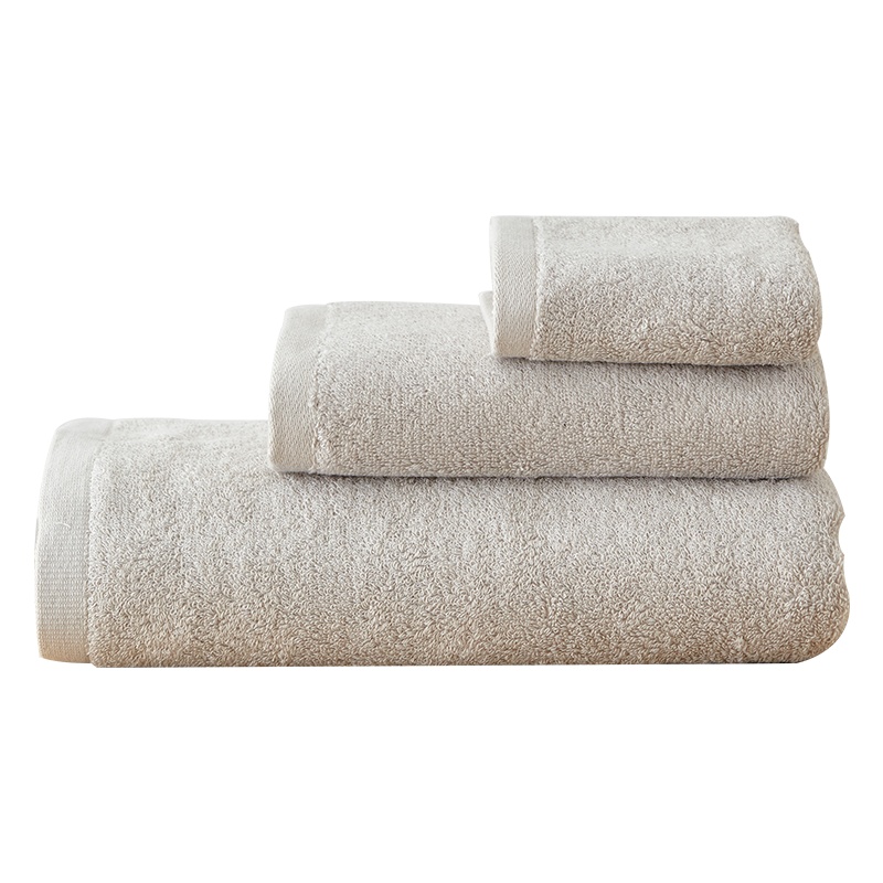 无印良品素境手帕毛巾浴巾三件套 柔软亲肤透气无捻纱纯色 T1304