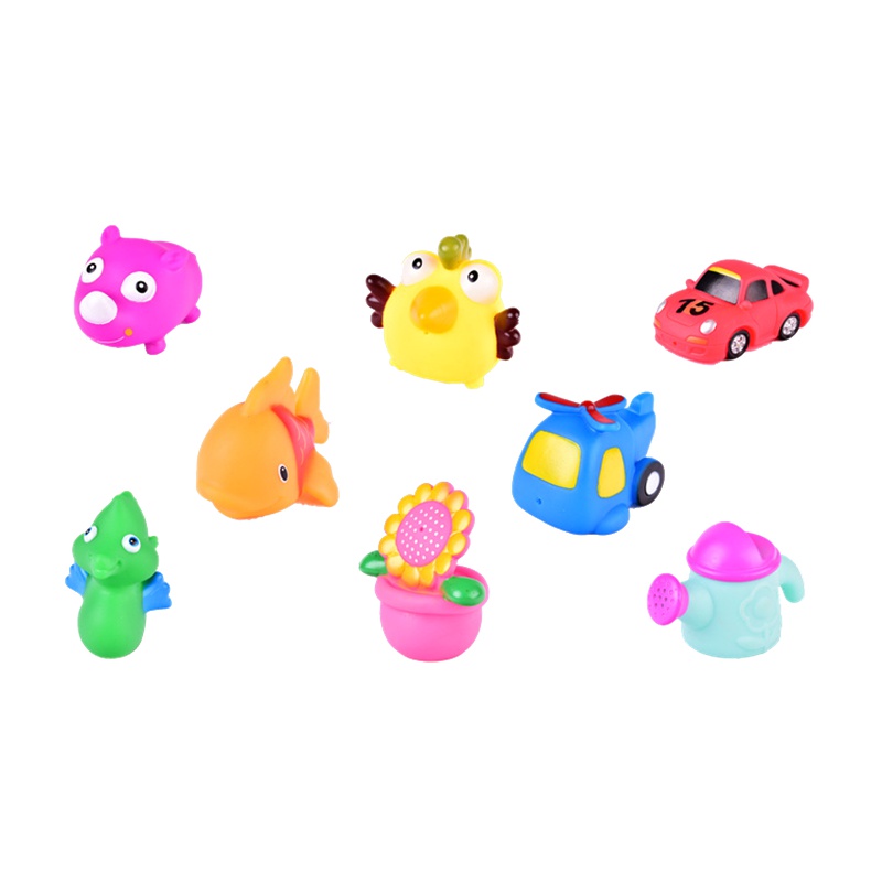 马博士婴幼儿戏水玩具 婴幼儿洗澡游泳儿童早教益智玩具动物无毒8个装可喷水 亲子互动 搪胶玩具