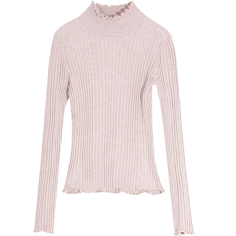 妖精的口袋黑色小高领内搭打底针织衫2019秋冬季新款女套头毛衣潮