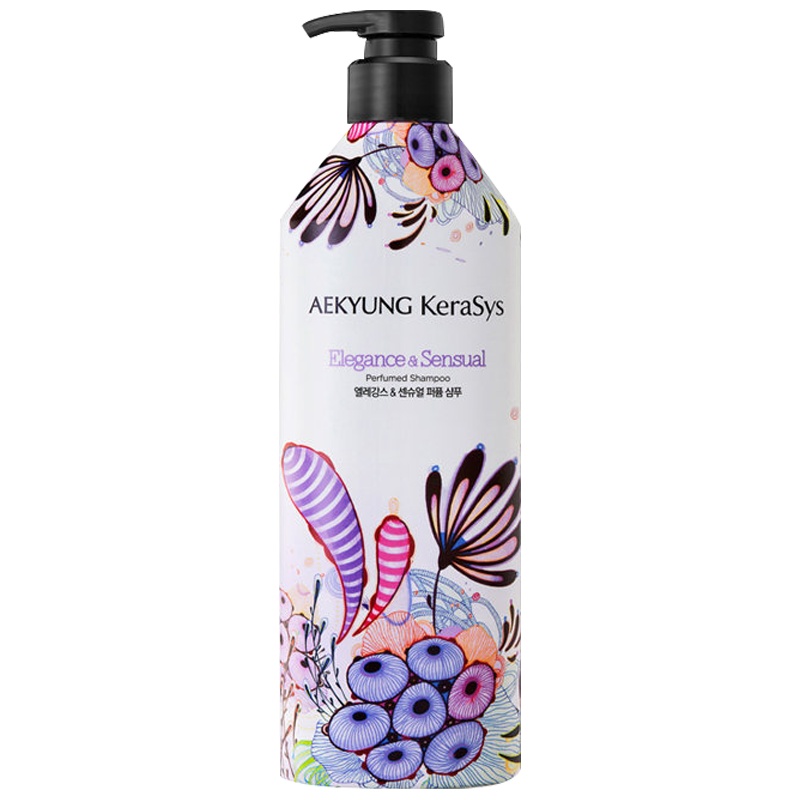 爱敬kerasys 优雅香氛 紫色洗发水 600ml 滋润秀发 抚平毛躁