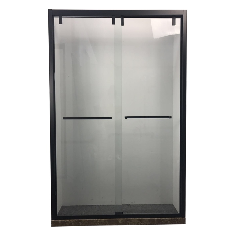煦晨 淋浴房 移门式 黑色移门淋浴房 上海定做淋浴房 不含蒸汽 卫生间隔断 一字型淋浴房 钢化玻璃移门 简易淋浴房