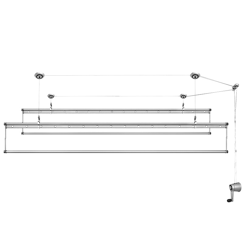 好太太(Hotata) 手摇式晾衣架 升降晾衣架 手摇升降 家用室内阳台晾衣架 加厚晾衣杆