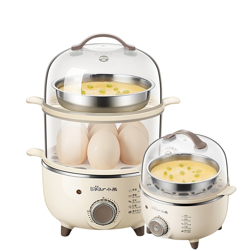 小熊(Bear)煮蛋器 ZDQ-B14R1 家用蒸蛋器早餐机旋钮可定时煮蛋机自动断电小型早餐神器苏宁自营