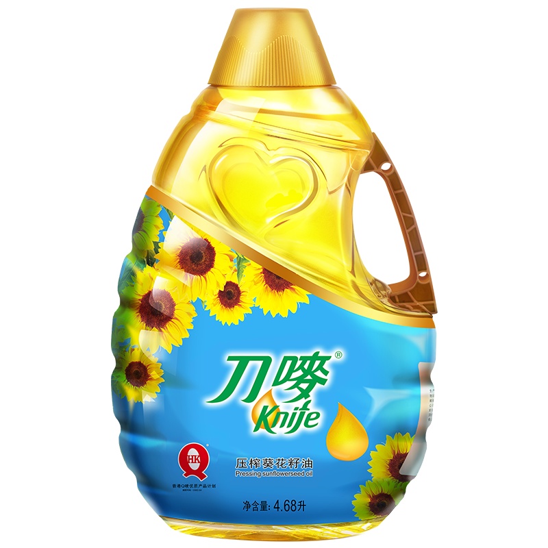 刀唛/knife葵花籽油4.68L 一级压榨食用油高亚油酸葵花油4680m
