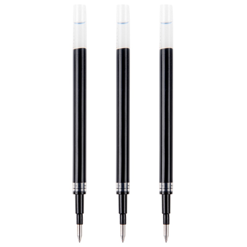 苏宁极物 磨砂按动中性笔黑色替换笔芯 3支装