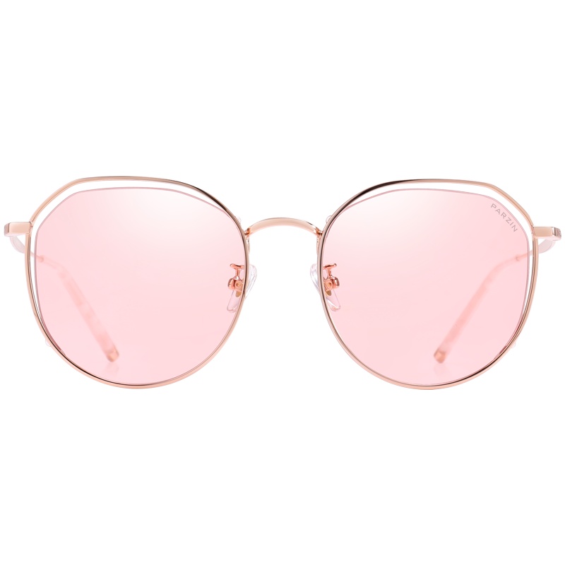 帕森新款女士太阳镜 镂空金属圆框潮墨镜 浅色尼龙镜片司机驾驶镜8205