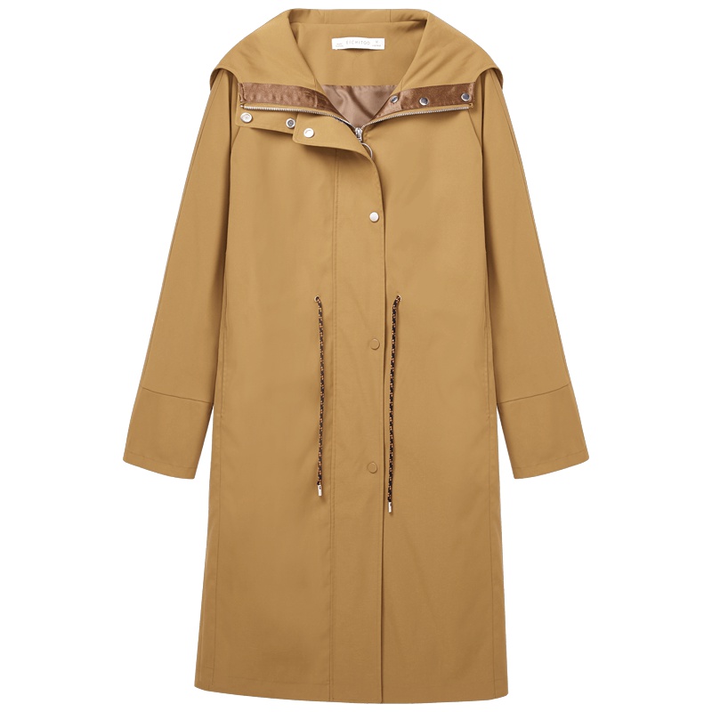 2019爱居兔秋季女装收腰设计长款休闲风衣