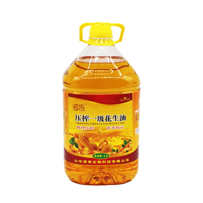 诺来 压榨一级纯花生油6L食用油桶装