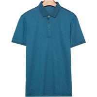 恒源祥夏季男装新款纯色翻领含桑蚕丝短袖T恤中年爸爸装Polo衫