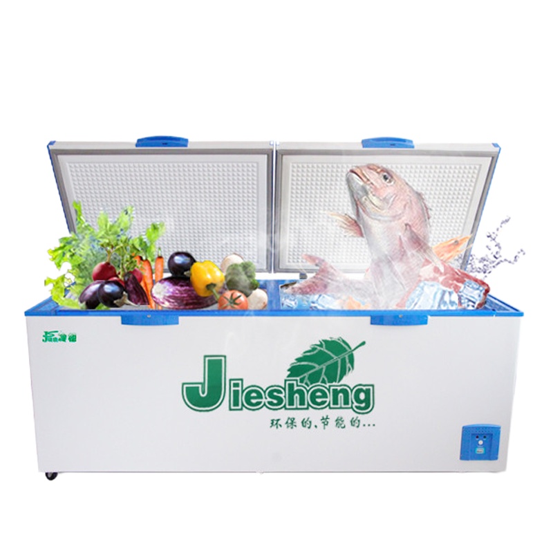 捷盛(JS)SLWD4-999F 商用超大容量卧式冷柜冰柜 双顶开门冷藏冷冻商用转换柜 茶叶柜 大容量带锁冰柜冷柜