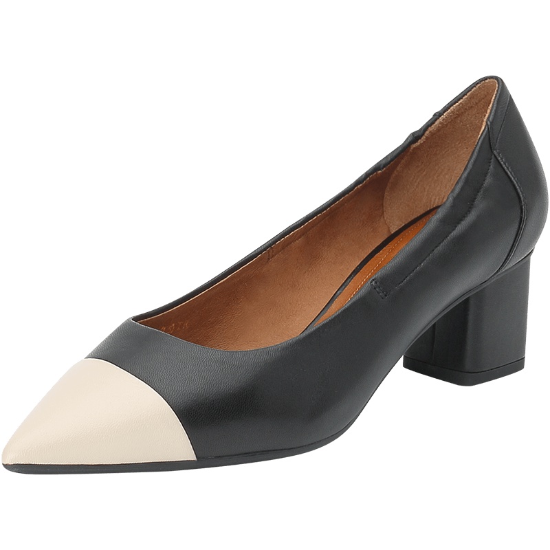 思加图2019秋季新款绵羊尖头浅口粗跟女单鞋9G922CQ9