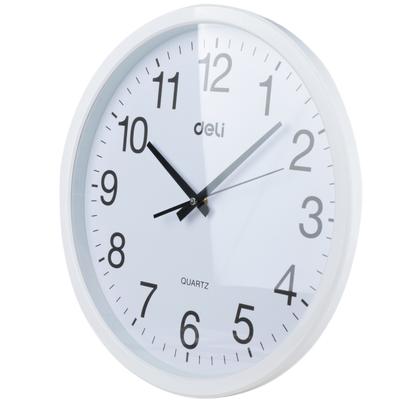 得力(deli) 9006挂钟 直径37cm (黑/白两色可选) 单个装-(个)