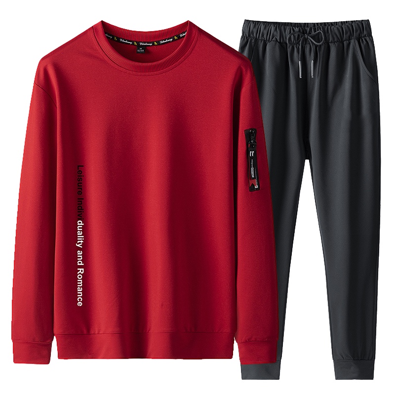 稻草人(Mexican)春秋季休闲运动套装男韩版潮流百搭帅气卫衣男装衣服两件套