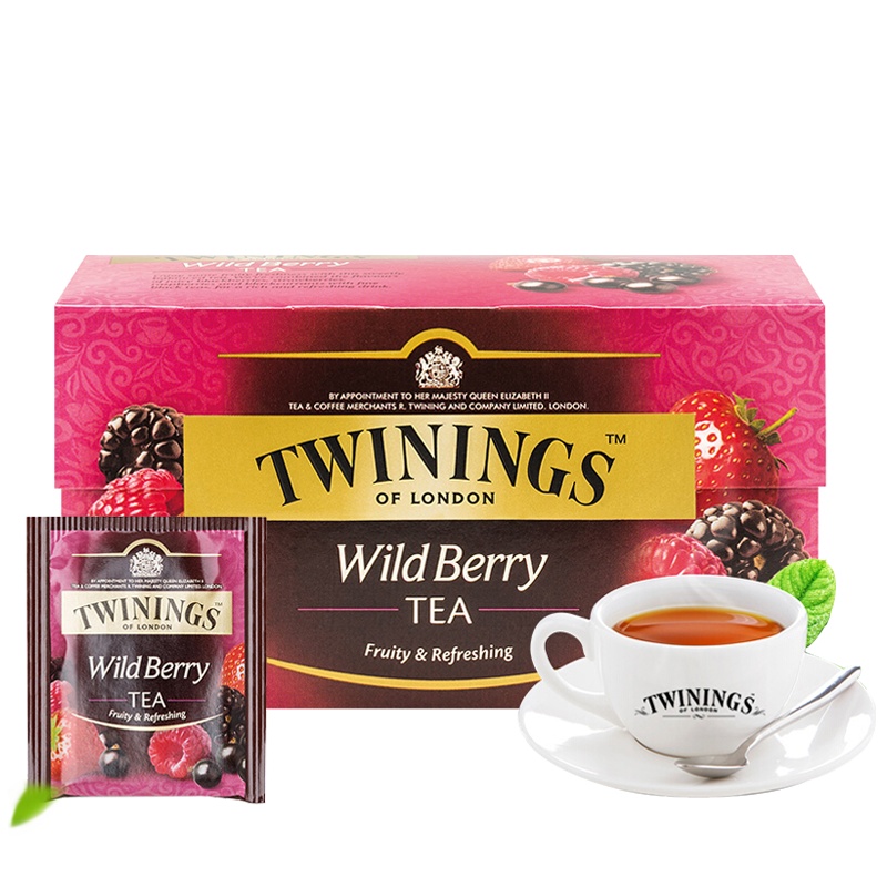英国川宁(TWININGS) 波 兰进口茶叶袋泡茶包综合野莓果香红茶 25包*2g