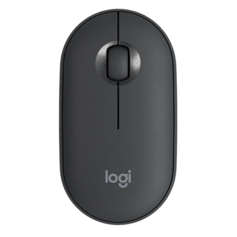 罗技(Logitech)Pebble 鹅卵石超薄便携无线静音鼠标 无线蓝牙鼠标时尚鼠标 石墨黑