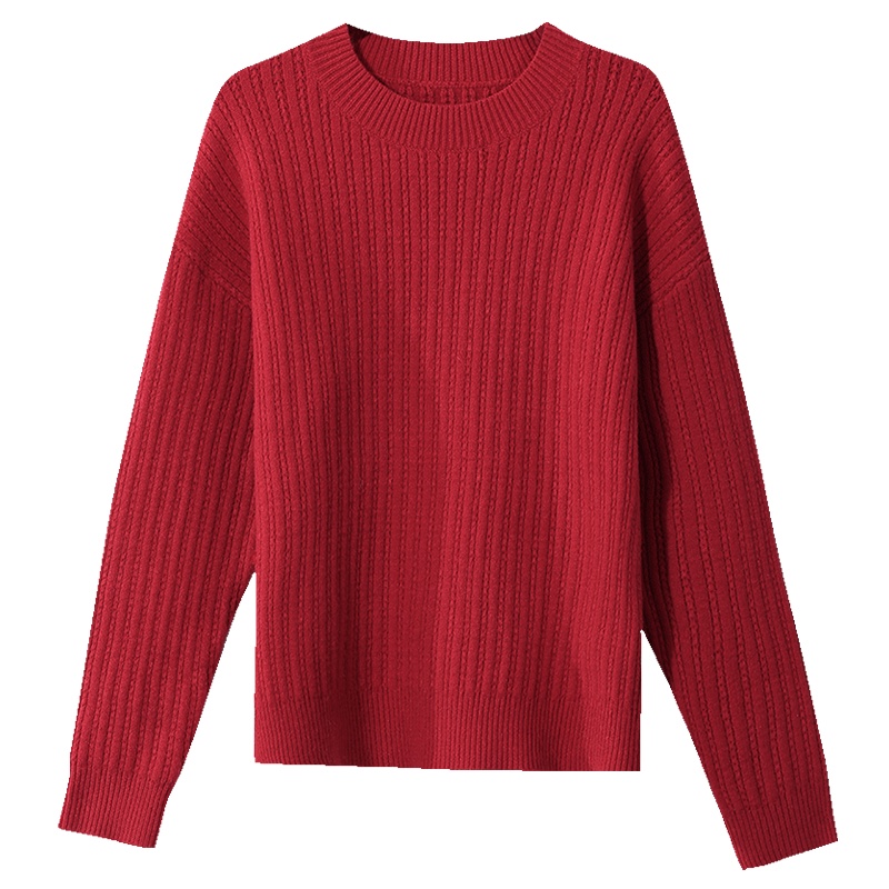 圣诞节本命年红色毛衣女宽松外穿套头2020年新款秋冬加厚上衣洋气