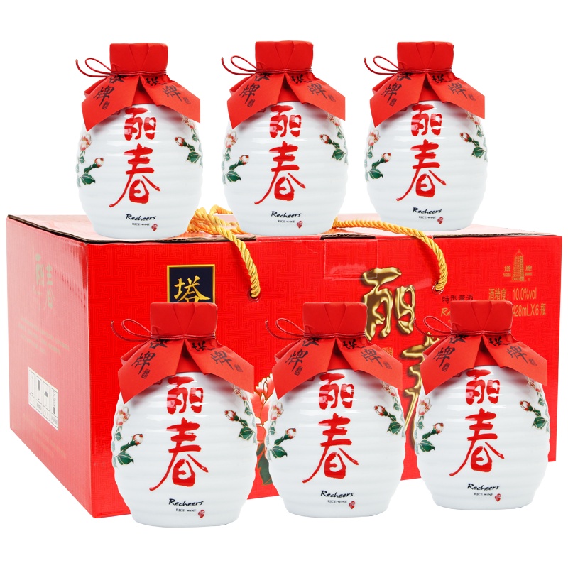 塔牌 绍兴黄酒 富贵丽春428ml*6 整箱装 半干型花雕酒 糯米酒