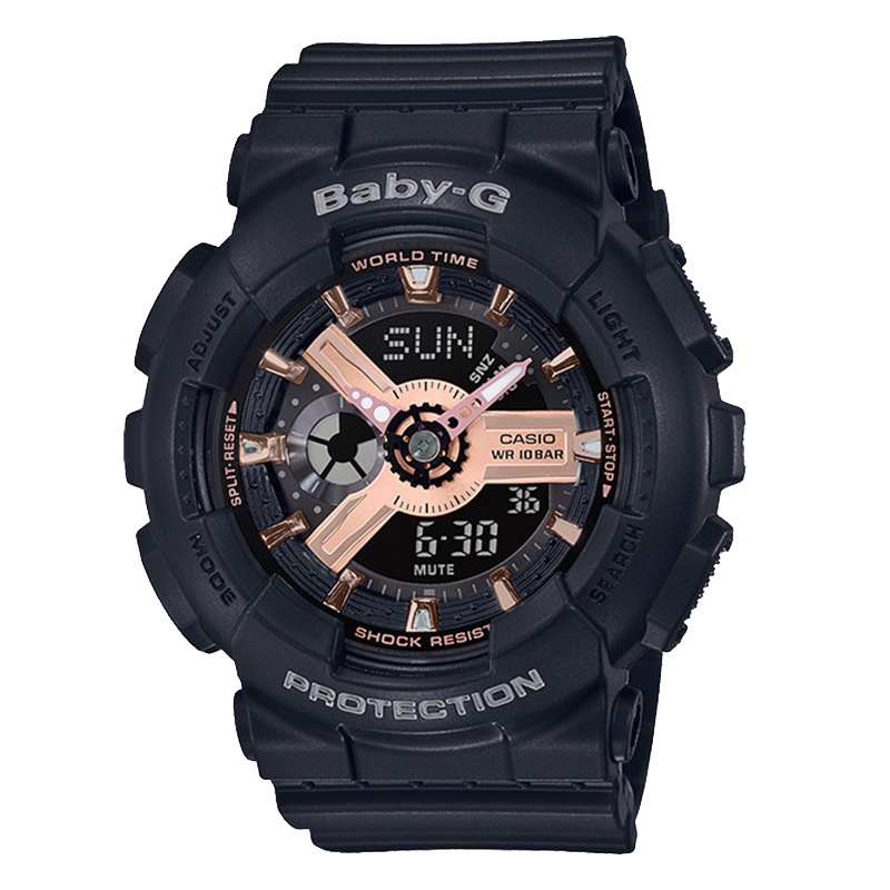 CASIO卡西欧 石英表 女 BABY-G系列日韩品牌运动休闲女士表BA-110RG-1A