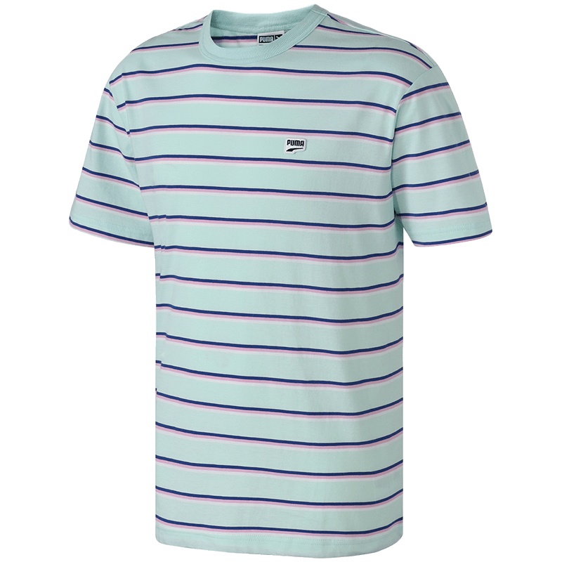 PUMA彪马男装运动服休闲服条纹小LOGO短袖T恤579230