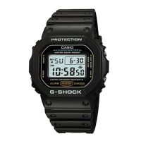 卡西欧 G-SHOCK 男士通用双显手表 200m防水运动电子表男 黑色 DW-5600E-1V