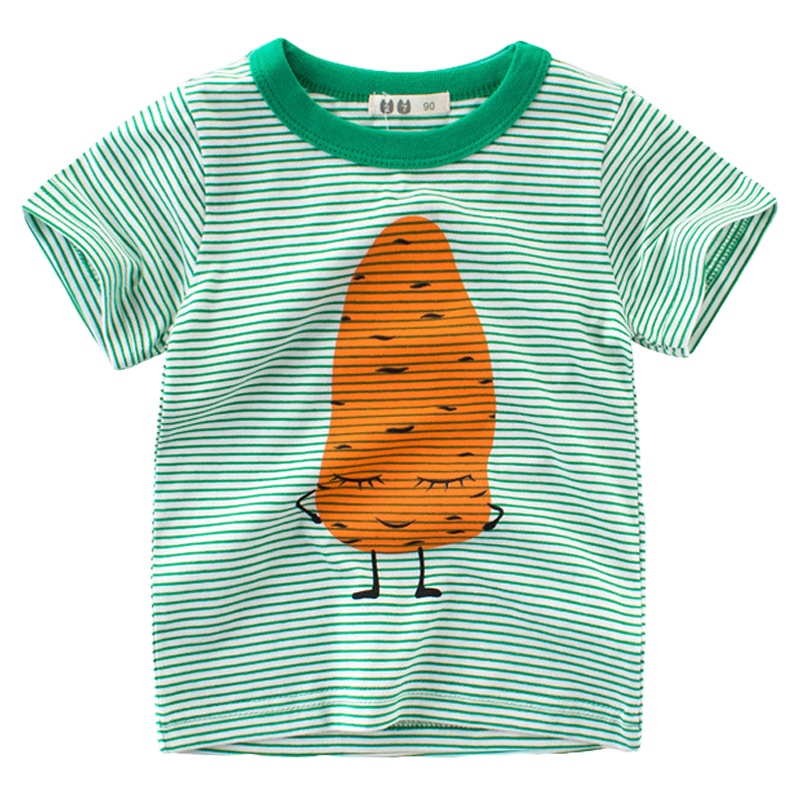 2020夏款新款韩版童装T恤宝宝衣服儿童短袖条纹纯棉汗衫元氣小猴STRONGMONKEY