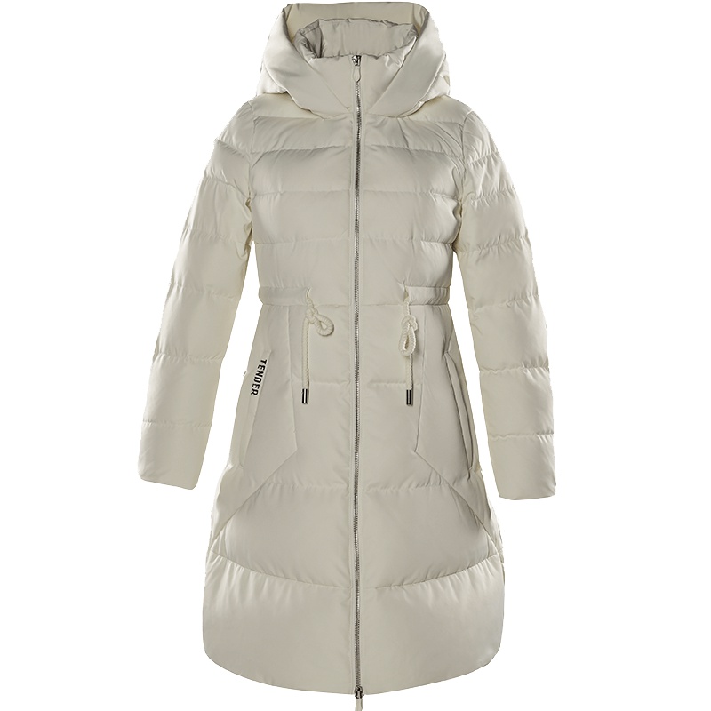 ERAL/艾莱依2017秋冬韩版加厚连帽羽绒服女中长款收腰16181-FDAA