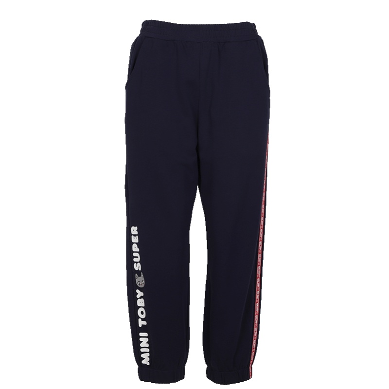 a02新款2020时尚撞色织带字母印花运动裤休闲裤女DTV2C0141PN