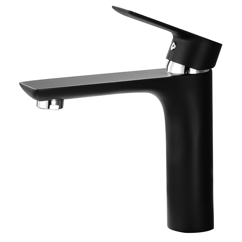 心海伽蓝(SHKL)洗手洗脸面盆单把单孔水龙头冷热 陶瓷片阀芯卫浴龙头下水器加厚角阀下水管 单个白色龙头