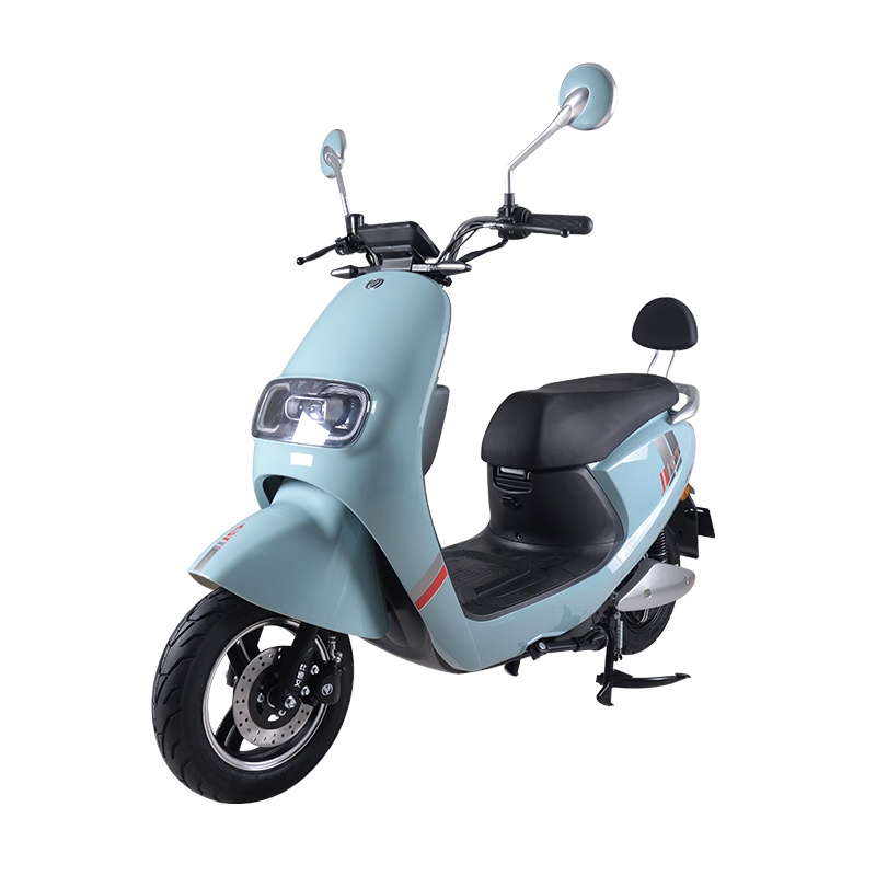 比德文 文雅 时尚代步电动车男女双人通勤60V20A成人轻便电瓶车 冰川蓝