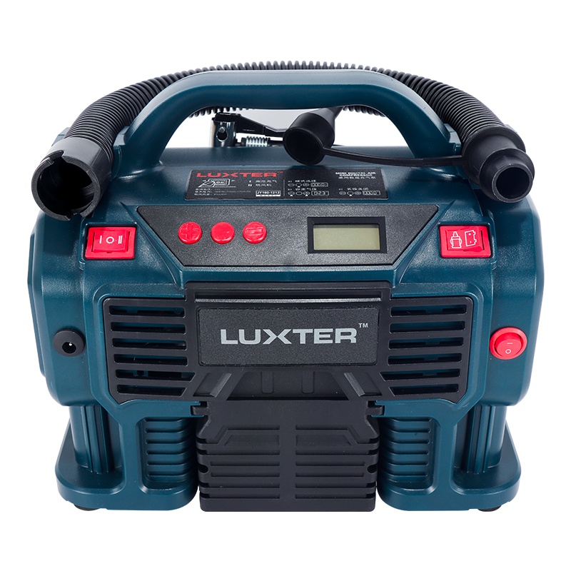 车载车用充气泵数显双缸自动充停汽车轮胎打气泵胎压检测吹吸两用充放气气垫床打气筒12V点烟器电源和铅酸电池供电C款 藏蓝