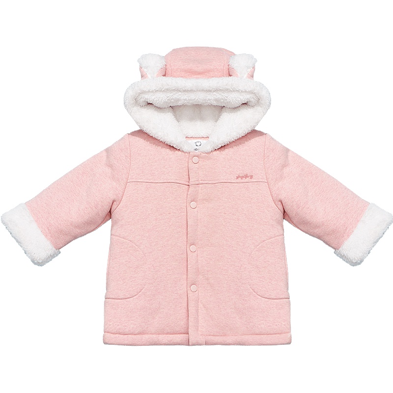 婴姿坊童装女童棉衣宝宝棉服秋冬儿童保暖连帽棉袄