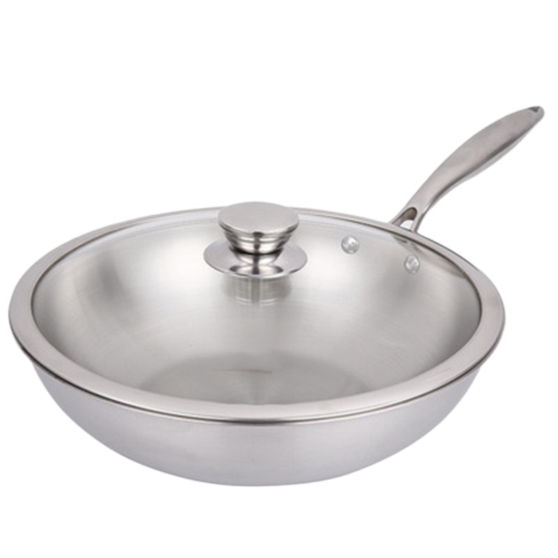 欧铂斯顿家用奥氏体不锈钢安格鲁不粘无烟炒锅